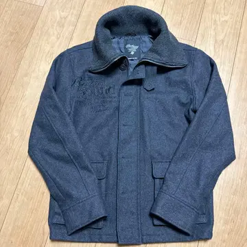 그레이 자수 울 코트