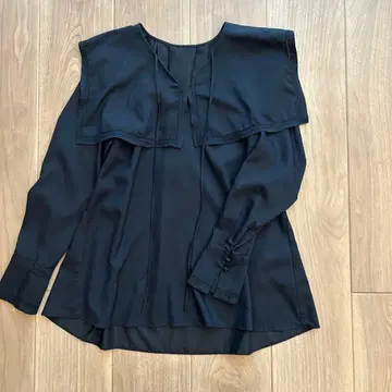 IENA 빅 칼라 블라우스 네이비 2021AW 빅 칼라 블라우스