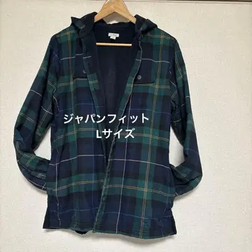 플리스 안감 플란넬 셔츠, 후디 L 색상: Deep Spruce