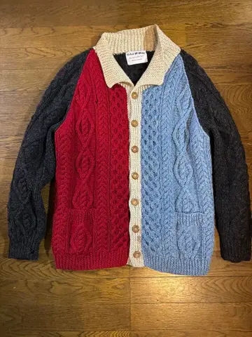 Robert McMann 케이블 짜임 가디건 아일랜드제 L 사이즈