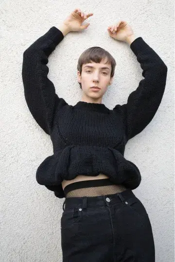 CLANE PEPLUM HAND KNIT TOPS