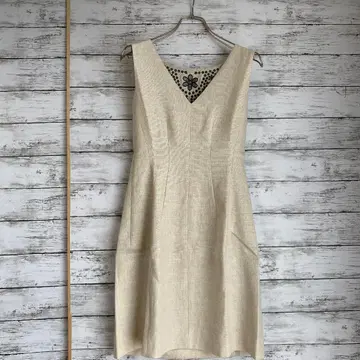 새상품급 케이트 스페이드 원피스 린넨 혼방 컷워크 꽃무늬 슬리브리스