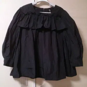 eunoia 프릴 포함 블랙 긴팔 블라우스 택 포함 새상품