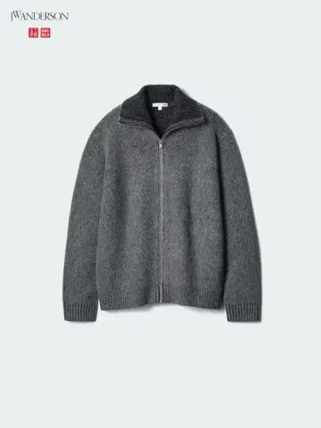 UNIQLO JW ANDERSON 수플레얀 리브 풀 집업 스웨터 M