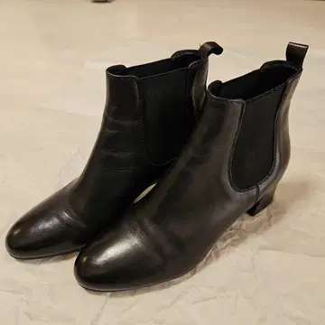 FABIORUSCONI 가죽 사이드 고어 부츠 중간 힐