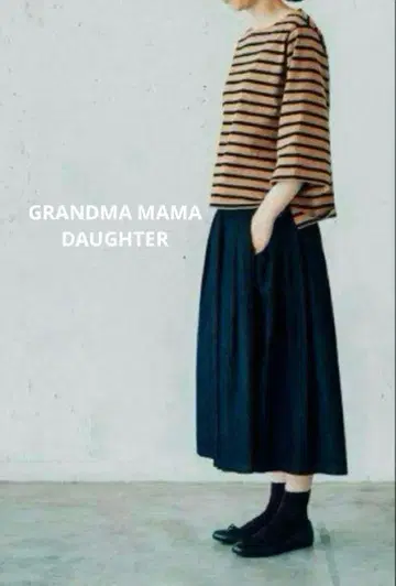 GRANDMA MAMA DAUGHTER 데님 플리츠 스커트