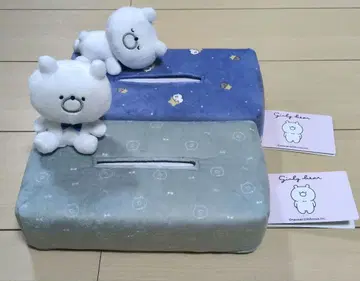 걸리시 곰돌이 플래티넘 잡화 티슈 박스 커버 전 2종 세트