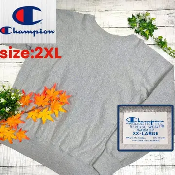 인기 Champion 리버스 위브 맨투맨 2XL/그레이 복각 파랑 택