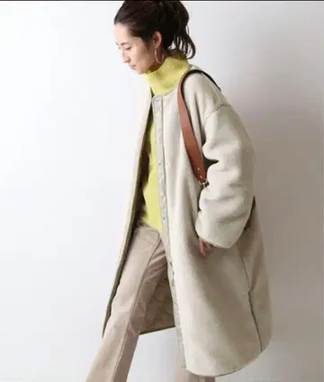 프레임워크 보아 리버서블 지퍼 코트 38 아이보리 퀼팅