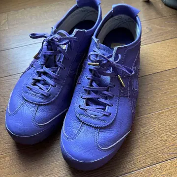 오니츠카타이거 퍼플 가죽 스니커즈