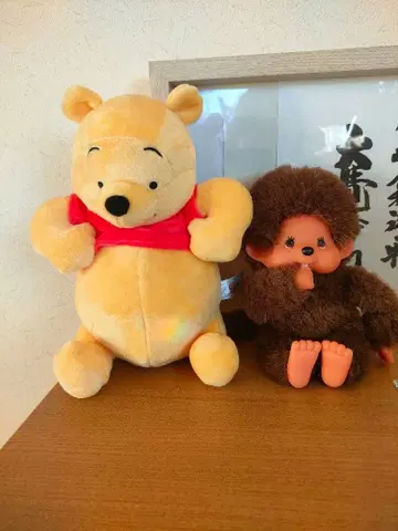 곰돌이 푸와 몽치치 봉제 인형 세트