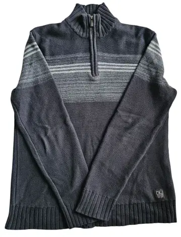 [ CALVIN KLEIN ] 다크 그레이 하프 지퍼