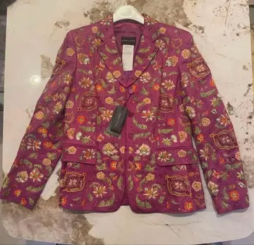 RENA LANGE 퍼플 자수 자켓