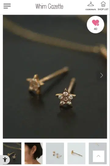 Whim Gazette 별 모양 귀걸이 골드 10k