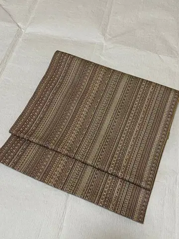 나고야 오비 하카타 오리 오비(약 24cm) 줄무늬 패턴 순수 실크