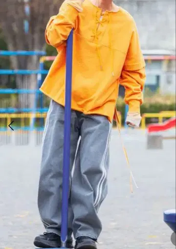 라인 데님 팬츠 (블랙)