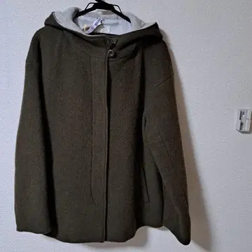 KUMIKYOKU 후드 부착 울 혼방 코트