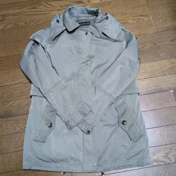 ZARA 카키 후드 부착 모즈 코트