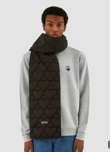 arte 하트 무늬 머플러 블랙