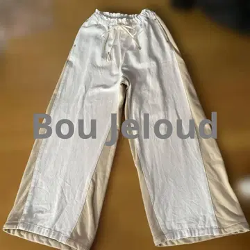 부즈루드 이소재 전후 패널 디자인 이지 와이드 팬츠 화이트 베이지