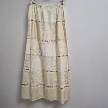 vintage 아이보리 패치워크 롱 스커트