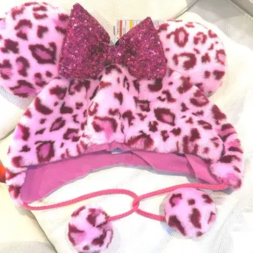 [ 새상품 ] 미니 미니 마우스 핑크 레오파드 무늬 표범 무늬 팬캡