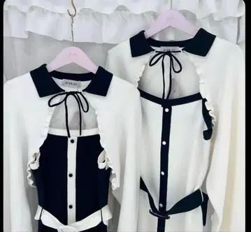 버블 원피스 셋업 앙상블 니트 화이트