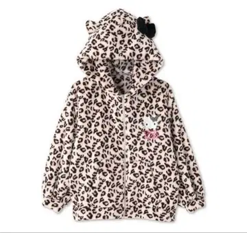 헬로키티 세실 맥비 레오파드 무늬 후드티 보아 블루종 L