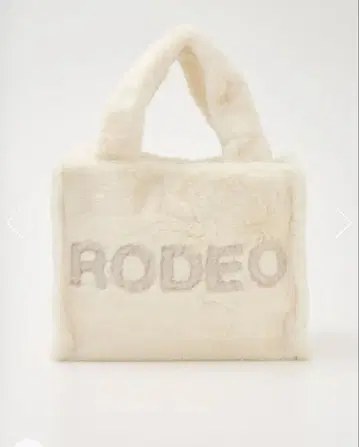 로데오 크라운 GYDA GU 인조 모피 로고 토트 숄더 토트 화이트