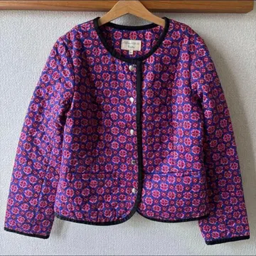 새상품급 로라 애슐리 퀼팅 자켓 북유럽 무늬 꽃무늬 올 패턴 코트