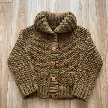 페루산 손뜨개질 니트 가디건