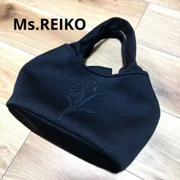[레어] Ms.REIKO 미즈레이코 꽃무늬 자수 토트백 블랙
