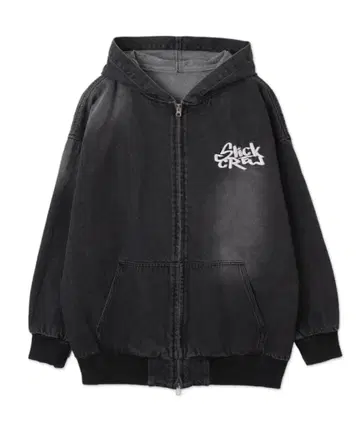 WEGO 빈티지 워시 BIG 후드 블루종 블랙 F 사이즈