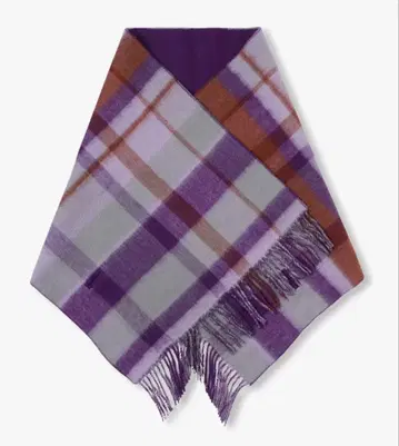 안나수이 버튼 달린 울 스톨 체크 무늬