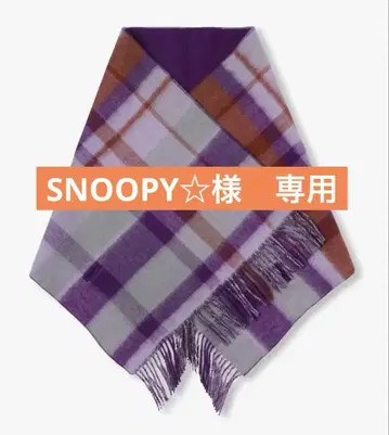 안나수이 버튼 달린 울 스톨 머플러 체크 무늬