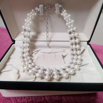 도쿄 소와르 포멀 펄 크리스탈 목걸이