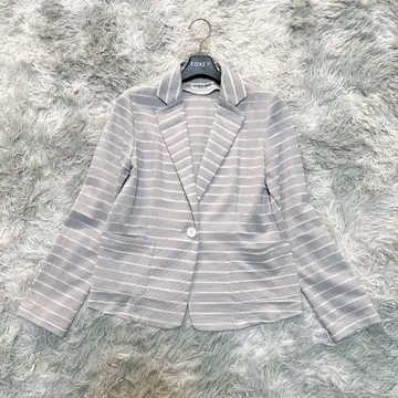 GEORGES RECH 36 스트라이프 테일러드 자켓 그레이 출퇴근