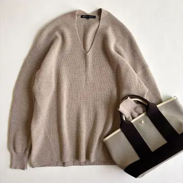 세탁 가능한 23구* 울 V넥 니트 고급 포근 38 그레이지