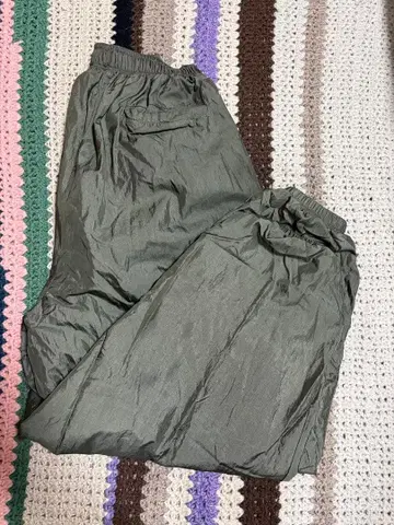 LOCALINA 올리브 그린 카고 팬츠 허리밴딩