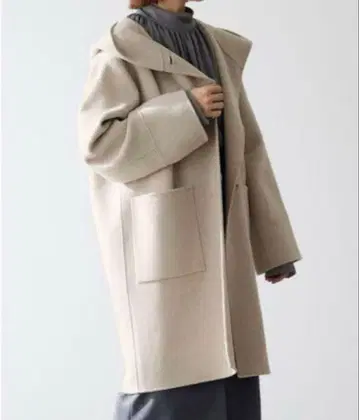 새상품급 IENA 슈퍼160 더블 페이스 후드 코트 38