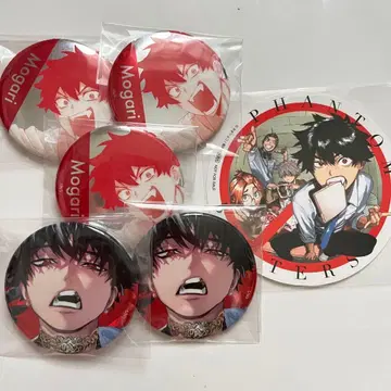 팬텀 버스터즈 특전 스티커 캔뱃지 파보테리아 시시쿠리노 토라오 5종