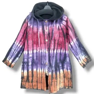 태국 네팔 에스닉 이국적인 물들임 자켓 코트 후디