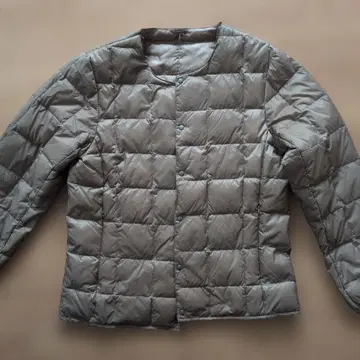 TAION 남성용 베이직 크루넥 버튼 이너 다운 자켓