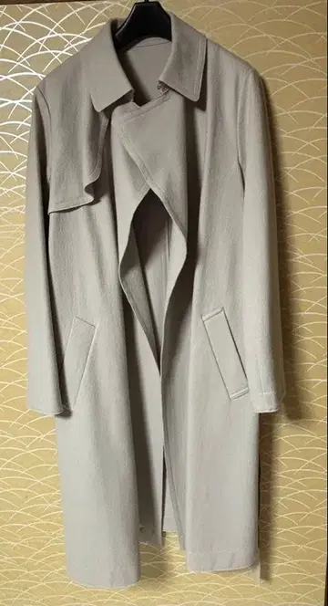 새상품급 브라민 그레이지 울 롱 코트 허리 벨트 포함