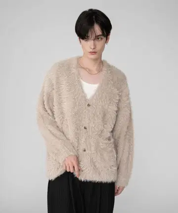 WEGO/BROWNY 페더 니트 가디건 남성용 여성용 한국