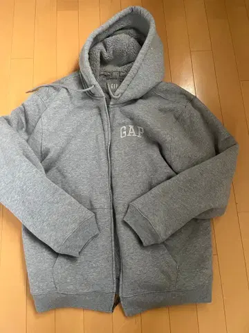 GAP 플리스 안감 부착 후드티 그레이