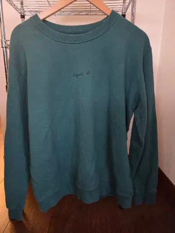 agnes b. 에네스베 맨투맨 티셔츠 3 그린 남성용