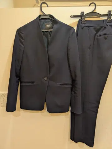 PLST 팬츠 수트 네이비 비즈니스 세레모니 노카라