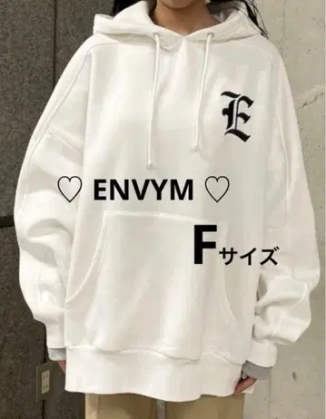 ENVYM 후드티 앙비 로고 F 사이즈 화이트