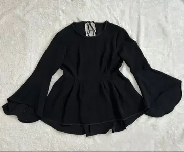 anuans 아뉴앙스 백리본 페플럼 블라우스 블랙 F